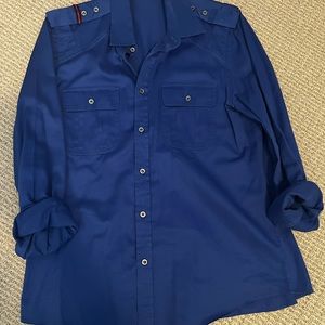 Men’s Gucci button down dress shirt in cobalt blue size 43/17